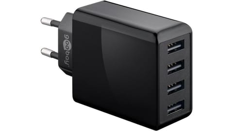 ⁨Czteroportowa ładowarka USB (30 W) czarna, 44953⁩ w sklepie Wasserman.eu