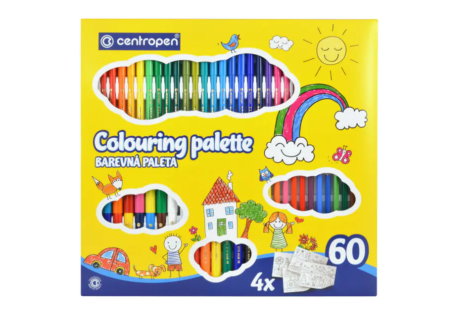 ⁨SET OF WRITINGS OF A SMALL PAINTER "QUATRO II 9396" 60pcs CENTROPEN⁩ at Wasserman.eu