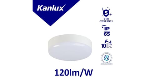 ⁨Plafoniera LED IPER LED 35W-NW-O-SE okrągła z czujnikiem ruchu 4200lm 4000K IP65 IK10 II kl. PZH 5 lat Gwar. biały 37301⁩ w sklepie Wasserman.eu