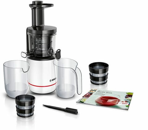 ⁨Bosch MESM500W juice maker Slow juicer 150 W Black, White⁩ at Wasserman.eu