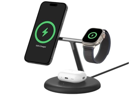 ⁨Ładowarka bezprzewodowa Belkin BoostCharge Pro 3-in-1 Wireless Charger with MagSafe iPhone/Apple Watch/AirPods 15W Black⁩ w sklepie Wasserman.eu