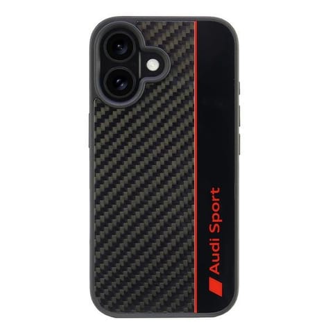 ⁨Audi Carbon Fiber Stripe iPhone 16 6.1" czarny/black hardcase AUS-TPUPCIP16-R8/D1-BK⁩ w sklepie Wasserman.eu