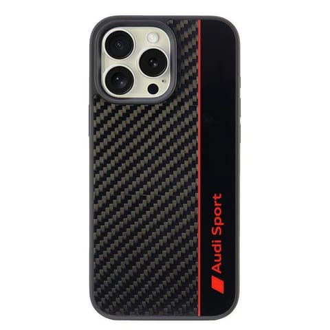 ⁨Audi Carbon Fiber Stripe iPhone 16 Pro Max 6.9" czarny/black hardcase AUS-TPUPCIP16PM-R8/D1-BK⁩ w sklepie Wasserman.eu