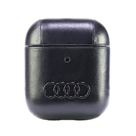 ⁨Audi Leather Big Logo AirPods 1/2 cover   czarny/black AU-AP-GT/D3-BK⁩ w sklepie Wasserman.eu