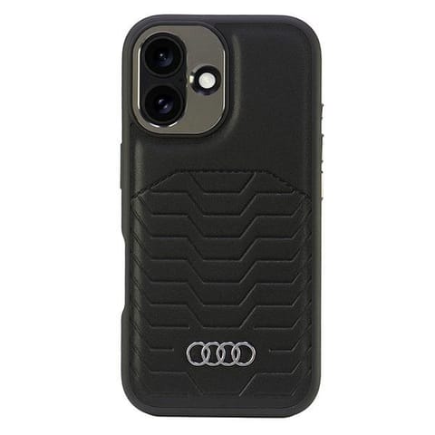 ⁨Audi Synthetic Leather MagSafe iPhone 16 6.1" czarny/black hardcase AU-TPUPCMIP16-GT/D3-BK⁩ w sklepie Wasserman.eu