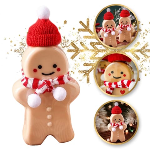 ⁨Butelka dekoracyjna 350ML kształt pierniczka z szalikiem i czapeczką 17cm BD37⁩ w sklepie Wasserman.eu