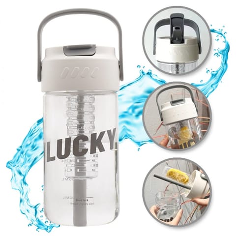 ⁨Butelka, bidon na wodę z koszyczkiem i słomką 800 ML Lucky BD36⁩ w sklepie Wasserman.eu