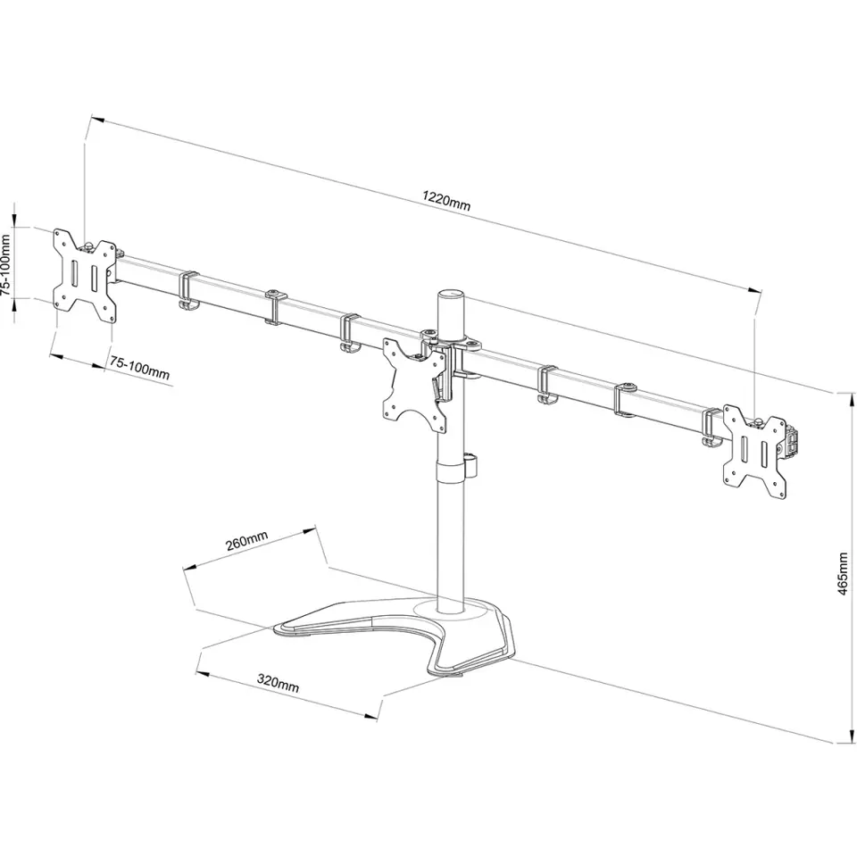 ⁨DESKTOP MOUNT FOR 3 LED/LCD MONITORS 13-27" L-22N ART⁩ at Wasserman.eu