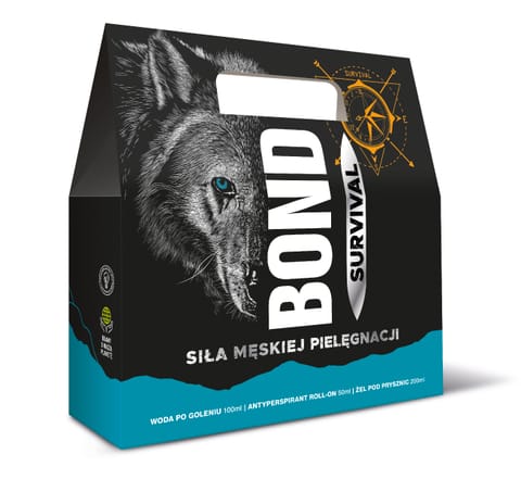 ⁨BOND Survival Zestaw prezentowy męski - Woda po goleniu 100 ml + Antyperspirant 50 ml + Żel pod prysznic 200 ml⁩ w sklepie Wasserman.eu