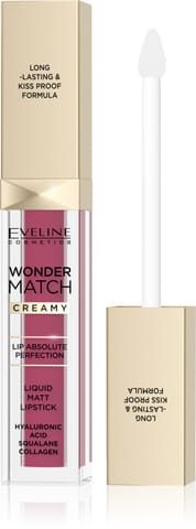 ⁨EVELINE Matowa Pomadka w płynie Wonder Match Creamy nr 10 - Berry Rose 6.8 ml⁩ w sklepie Wasserman.eu