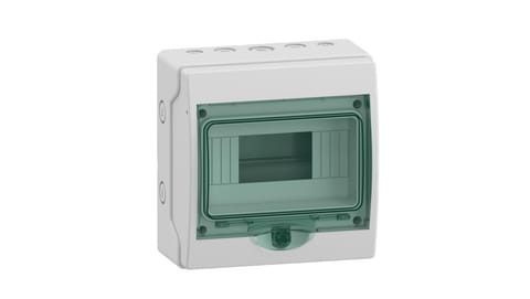 ⁨Rozdzielnica 1x8 natynkowa Mini Mureva IP65 mMRV-1-8-NT-T drzwi transparentne 13443⁩ w sklepie Wasserman.eu