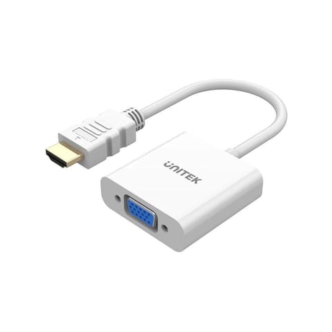 ⁨UNITEK HDMI - VGA ADAPTER, FULLHD 60HZ, WHITE, M/F⁩ at Wasserman.eu