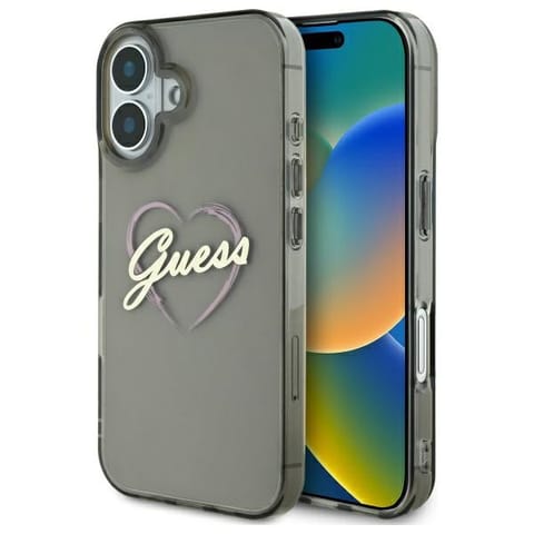 ⁨Guess GUHCP16SHCHGSPK iPhone 16 6.1" czarny/black hardcase IML Heart⁩ w sklepie Wasserman.eu