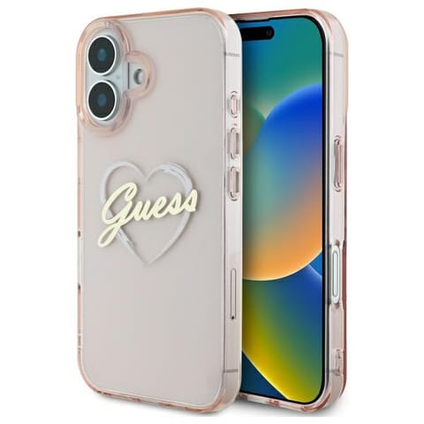 ⁨Guess GUHCP16SHCHGSPP iPhone 16 6.1" różowy/pink hardcase IML Heart⁩ w sklepie Wasserman.eu