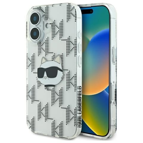 ⁨Karl Lagerfeld KLHCP16SHKLPCHT iPhone 16 6.1" przezroczysty/transparent hardcase IML Choupette Head Electroplated⁩ w sklepie Wasserman.eu