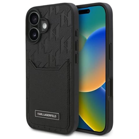 Karl Lagerfeld KLHCP16SPGKHPRPK iPhone 16 6.1" czarny/black hardcase Cardslots Monogram w sklepie Wasserman.eu