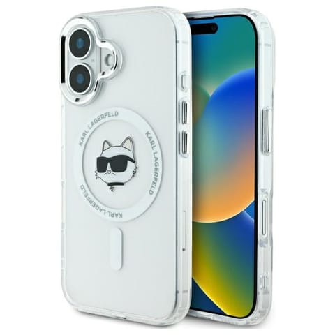 ⁨Karl Lagerfeld KLHMP16SHLSCHH iPhone 16 6.1" biały/white hardcase IML Metal Choupette Head MagSafe⁩ w sklepie Wasserman.eu