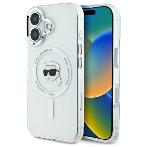 ⁨Karl Lagerfeld KLHMP16SHLSKIH iPhone 16 6.1" biały/white hardcase IML Metal Karl Head MagSafe⁩ w sklepie Wasserman.eu