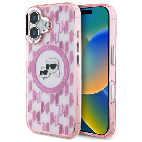 ⁨Karl Lagerfeld KLHMP16SHMCKMHP iPhone 16 6.1" różowy/pink IML Monogram Karl&Choupette Head MagSafe⁩ w sklepie Wasserman.eu