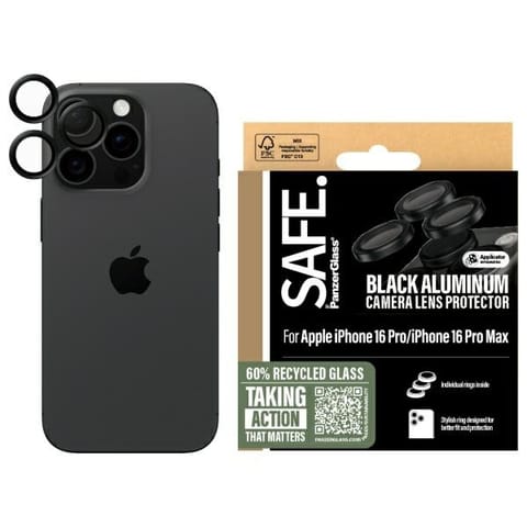 ⁨SAFE by PanzerGlass iPhone 16 Pro 6.3" / 16 Pro Max 6.9" Lens Protector czarny/black SAFE95891⁩ w sklepie Wasserman.eu