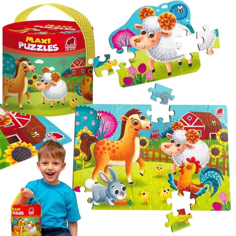 ⁨Gra Edukacyjna Maxi Puzzle 2w1 Farma Obrazki Układanka Roter Kafer 60 Elem⁩ w sklepie Wasserman.eu