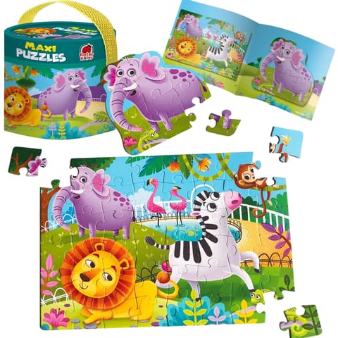 ⁨Gra Edukacyjna Maxi Puzzle 2w1 Zoo Obrazki Układanka Roter Kafer  60 Elem⁩ w sklepie Wasserman.eu