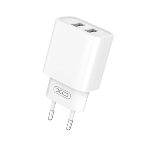 ⁨Ładowarka Sieciowa 10W 2xUSB + Kabel Micro-USB 2,1A  XO CE02C biała⁩ w sklepie Wasserman.eu