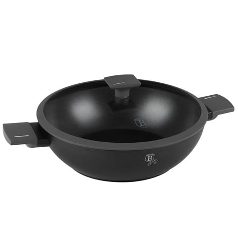 ⁨WOK TYTANOWY Z POKRYWĄ 30cm BERLINGER HAUS BH-8125 ANTRACIT⁩ w sklepie Wasserman.eu