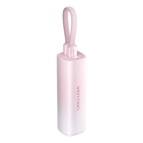 ⁨Powerbank 5000mAh Vention FHWR0 20W + kabel USB-C do lightning (różowy)⁩ w sklepie Wasserman.eu