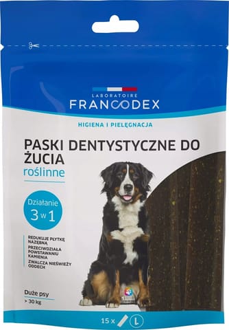 ⁨FRANCODEX Paski do gryzienia L na brzydki zapach z pyska 502,5 g/15 szt⁩ w sklepie Wasserman.eu