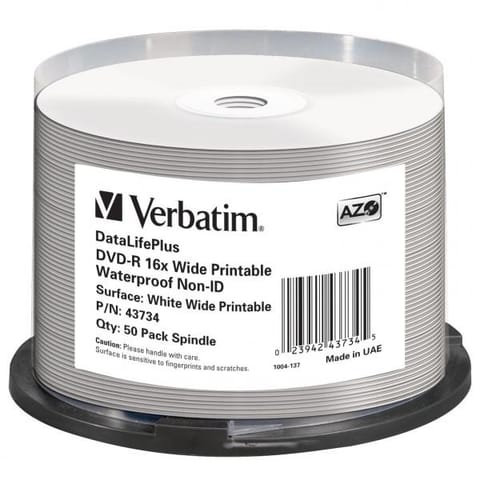 ⁨Verbatim DataLifePlus 4.7 GB DVD-R 50 pc(s)⁩ at Wasserman.eu