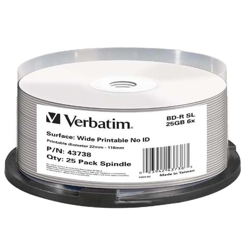 ⁨BD-R VERBATIM 25 GB 6x Spindle 25 pcs⁩ at Wasserman.eu