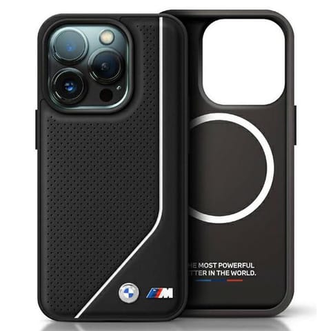 ⁨BMW BMHMP16L23PUCPK iPhone 16 Pro 6.3" czarny/black hardcase M Perforated Twisted Line MagSafe⁩ w sklepie Wasserman.eu