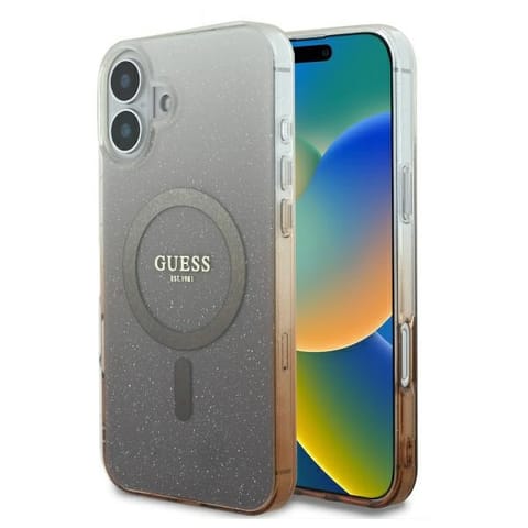 ⁨Guess GUHMP16MHGRCELW iPhone 16 Plus 6.7" brązowy/brown hardcase IML Glitter Gradient MagSafe⁩ w sklepie Wasserman.eu