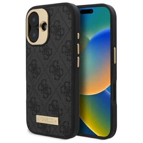 ⁨Guess GUHMP16MU4GPRK iPhone 16 Plus 6.7" czarny/black hardcase 4G Logo Plate MagSafe⁩ w sklepie Wasserman.eu