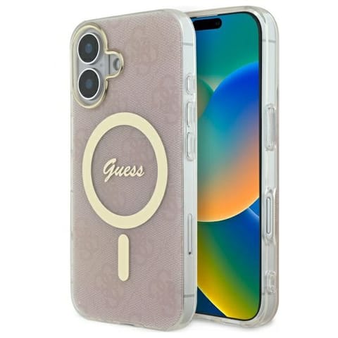 ⁨Guess GUHMP16SH4STP iPhone 16 6.1" różowy/pink hardcase IML 4G MagSafe⁩ w sklepie Wasserman.eu