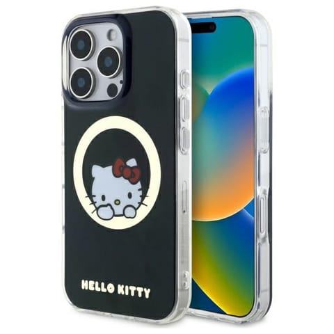 ⁨Hello Kitty HKHMP16LHSWKK iPhone 16 Pro 6,3" czarny/black hardcase IML Sweet Kitty Magsafe⁩ w sklepie Wasserman.eu