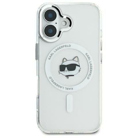 ⁨Karl Lagerfeld KLHMP16XHLSCHH iPhone 16 Pro Max 6.9" biały/white hardcase IML Metal Choupette Head MagSafe⁩ w sklepie Wasserman.eu