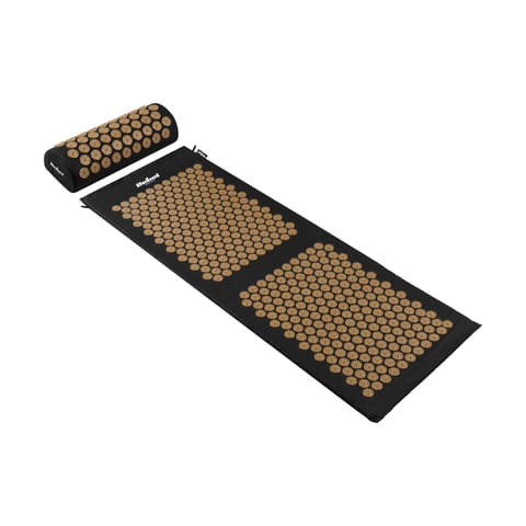⁨Health mat with acupressure spikes with pillow, 130x50cm, gold spikes, Rebel Active⁩ at Wasserman.eu