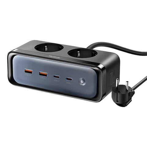 ⁨Listwa zasilająca z 2 gniazdami 6w1, 2x USB-C, 2x USB-A Mcdodo CH-4610, EU (czarna)⁩ w sklepie Wasserman.eu