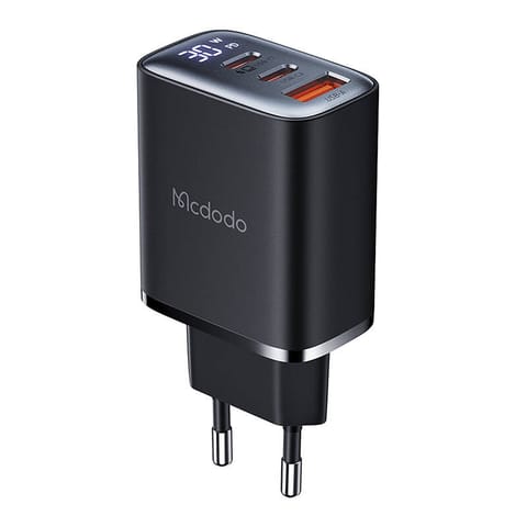 ⁨Ładowarka sieciowa z wyświetlaczem Mcdodo CH-2180 2xUSB-C + USB-A, 30W (czarna)⁩ w sklepie Wasserman.eu