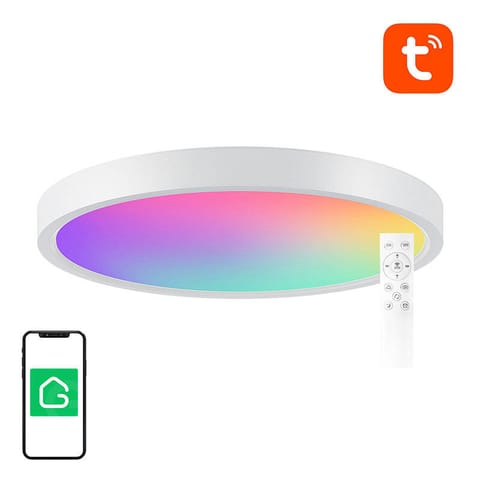 ⁨Inteligentna lampa sufitowa 30cm WiFi/Bluetooth 16M RGBCW Gosund LB12 1920lm Tuya + Pilot⁩ w sklepie Wasserman.eu