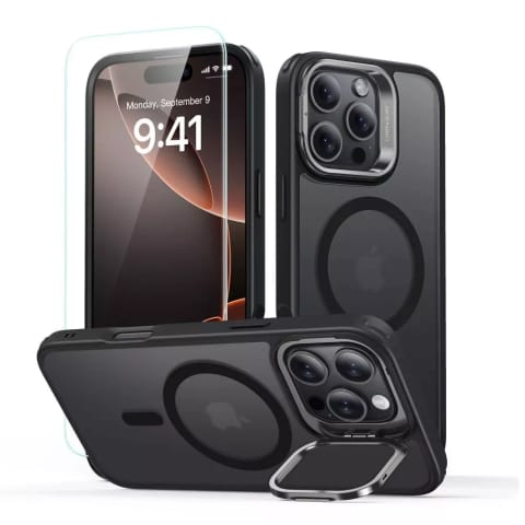 ⁨Etui obudowa ESR Classic Hybrid Kickstand Halolock Magsafe & Tempered Glass do iPhone 16 Pro Max Frosted Black⁩ w sklepie Wasserman.eu