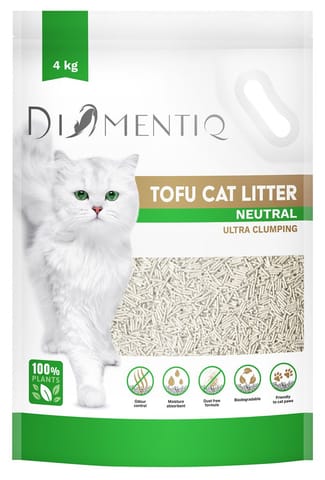 ⁨DIAMENTIQ Tofu Neutral Ultra clumping - plant-based litter - 4kg⁩ at Wasserman.eu