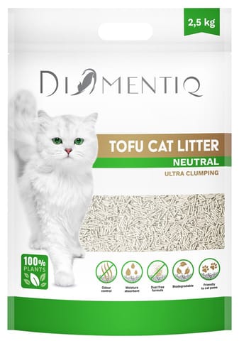 ⁨DIAMENTIQ Tofu Neutral Ultra clumping - plant-based litter - 2.5 kg⁩ at Wasserman.eu