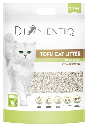 ⁨DIAMENTIQ Tofu Matcha Ultra clumping - plant-based litter - 2.5 kg⁩ at Wasserman.eu