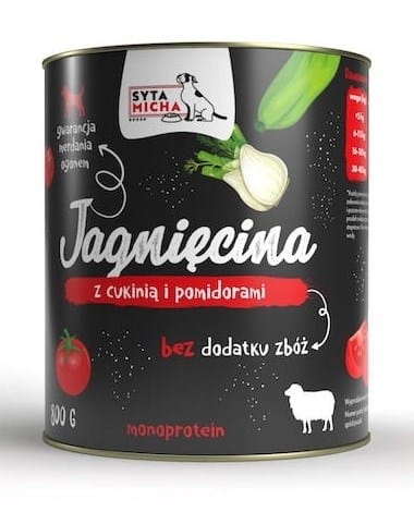 ⁨SYTA MICHA Lamb with tomatoes and zucchini - wet dog food - 800g⁩ at Wasserman.eu