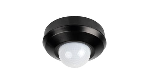 ⁨Czujnik ruchu 3xPIR SENTO-O-WT-B 2000VA 360st. IP44/20 IIkl. okrągły czarny 37367⁩ w sklepie Wasserman.eu