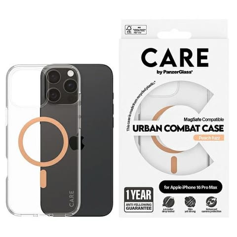 ⁨Etui CARE by PanzerGlass Flagship Case   iPhone 16 Pro Max 6,9" brzoskwiniowy/peachy MagSafe 1376⁩ w sklepie Wasserman.eu