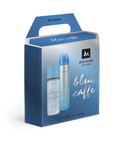 ⁨JEAN MARC Blue Caffe Zestaw prezentowy damski - woda toaletowa 50 ml + dezodorant 75 ml⁩ w sklepie Wasserman.eu